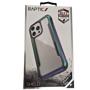 Raptic Shield Case for iPhone 13 Pro Military Grade 10 FT Drop Clear Iridescent